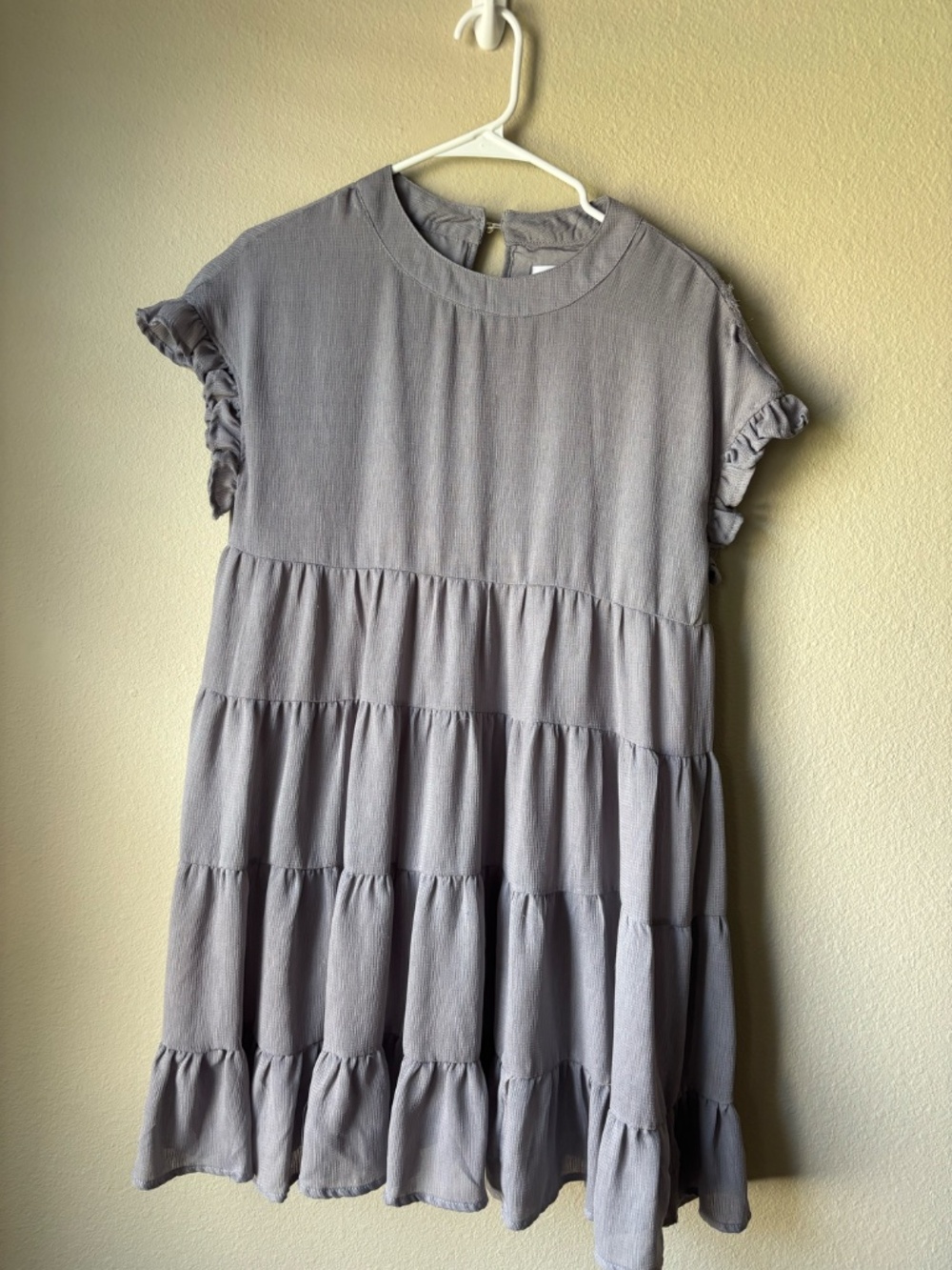 Foteisy Ruffle Short Sleeve Tied Baby Doll Dress Size Medium